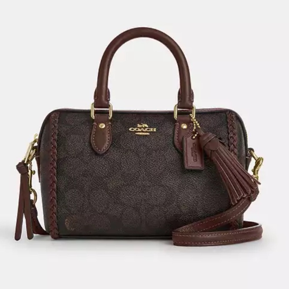 Coach Braided Mini Rowan in Walnut/Maple